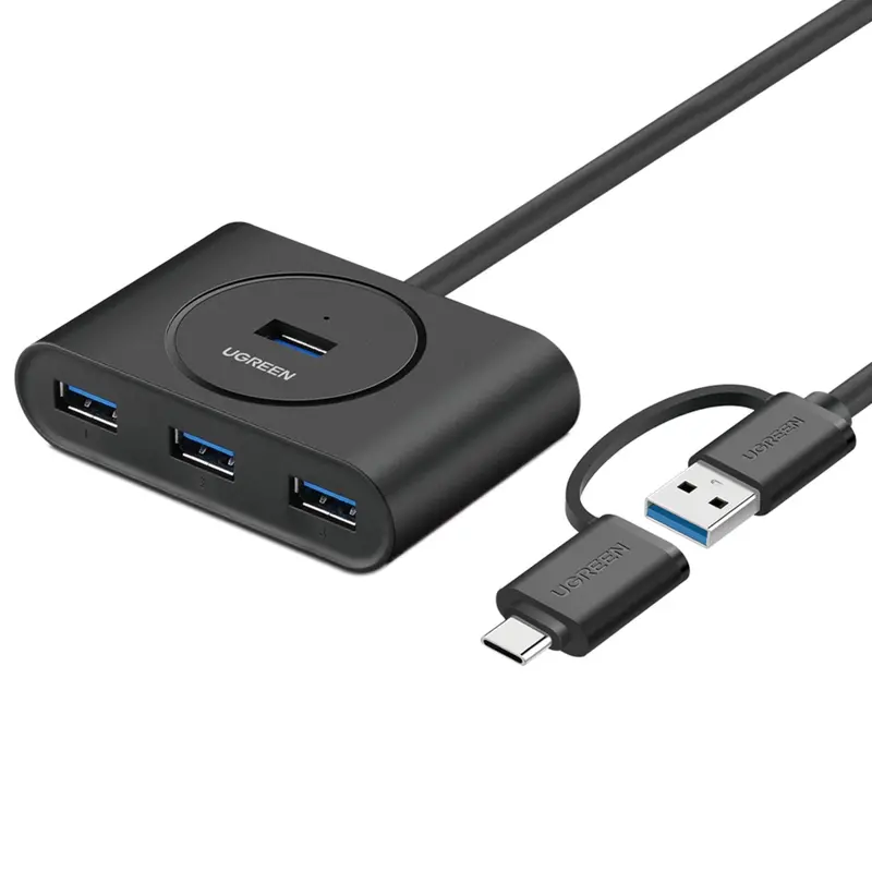 Ugreen 4-Port Usb 3.0 Hub With Micro Usb | 5Gbps Data Transfer - 1M 1