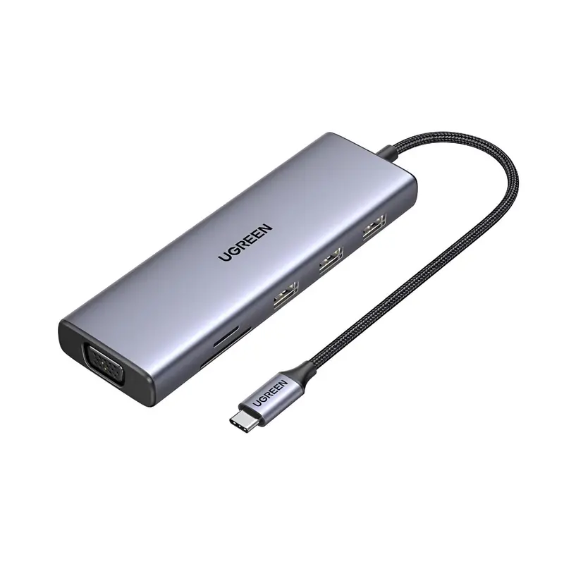 Ugreen 9-In-1 Type-C Hub | Hdmi | Vga | Lan | Sd/Tf | 100W Pd | Usb3.0 1