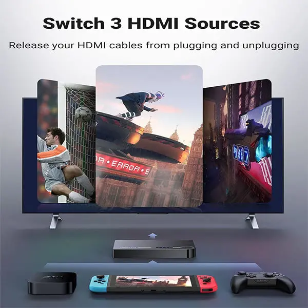 Ugreen Hdmi Switch 3 In 1 Out 4K Amplifier Switch - Black 2