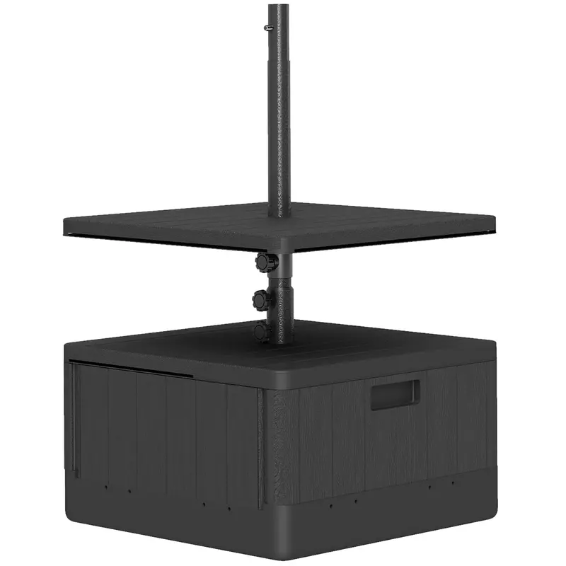 Umbrella Base With Table Tray, 176Lbs With Stand Filling, Black 1