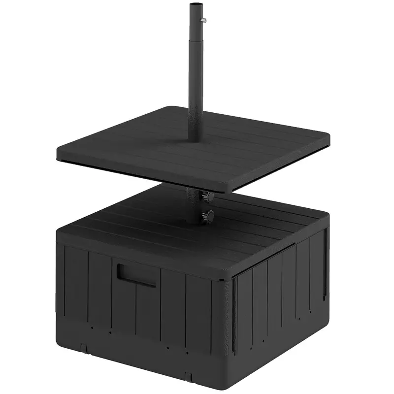 Umbrella Base With Table Tray, 176Lbs With Stand Filling, Black 2