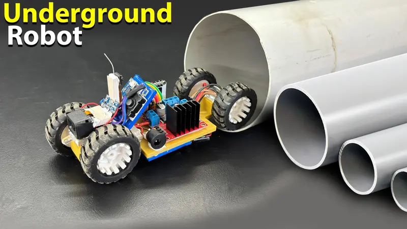 Underground Robot For Army & Construction | Full Working Project Kit With Remote Control & Obstacle Navigation 1