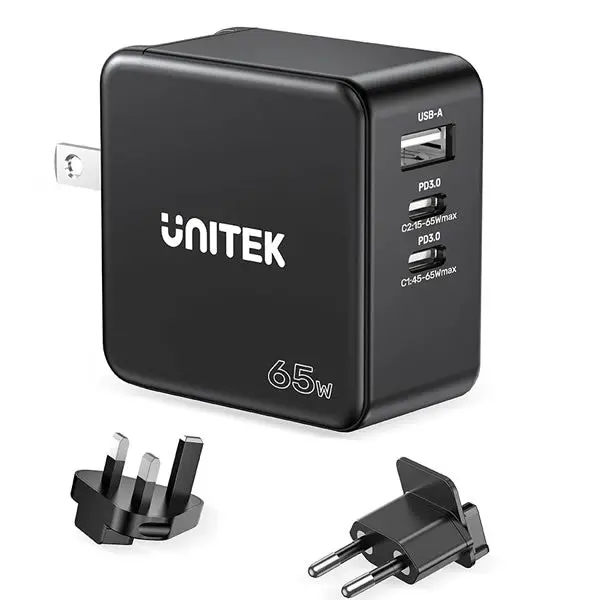 Unitek 65W Gan Travel Wall Charger 4 In 1 - P1117b 1
