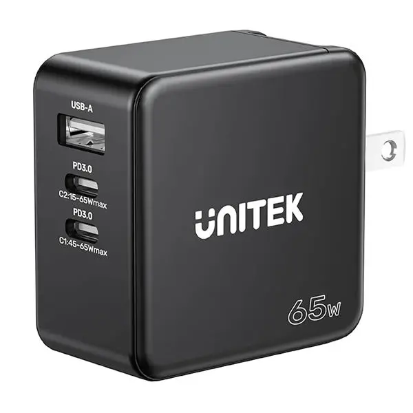 Unitek 65W Gan Travel Wall Charger 4 In 1 - P1117b 2