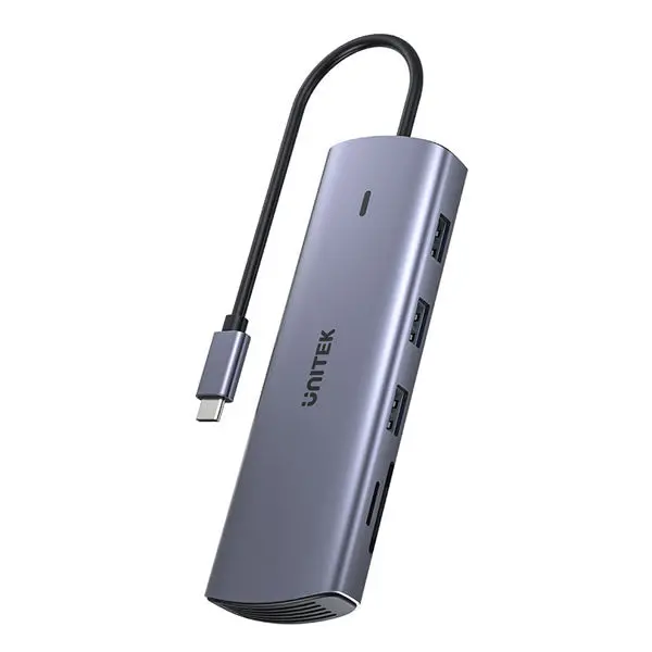 Unitek 9-In-1 Usb-C Hub With Dual Display, Dual Card Reader And 100W Pd - D1113a 1