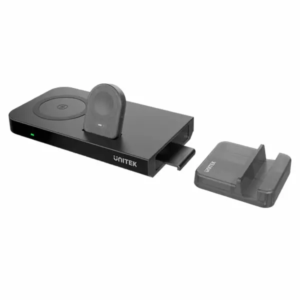 Unitek P1222b 5-In-1 Mighty Combo Wireless Charging Pad With Detachable Phone Stand And Usb Ports 1