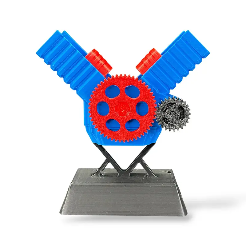 V2 Engine Model 3D Printed Multicolor (Body Only) | Diy Engine Model Parts For Educational & Hobby Projects 1