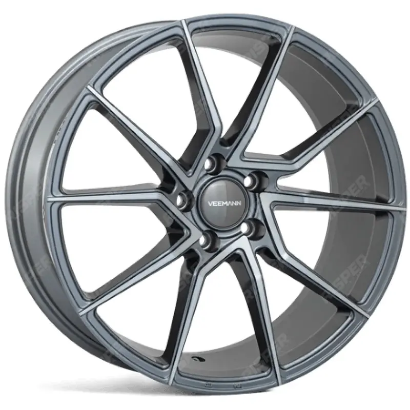 Veemann - V-Fs52 Graphite Smoke Machined 19X8.5 5X112 1