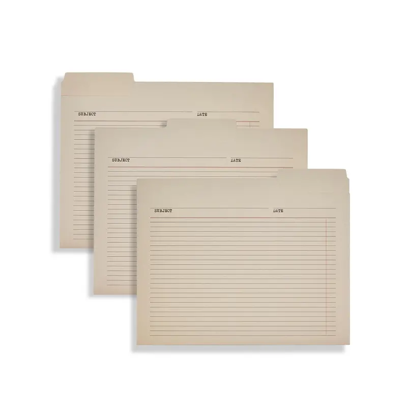 Vintage Library File Folders (Set Of 6) 1