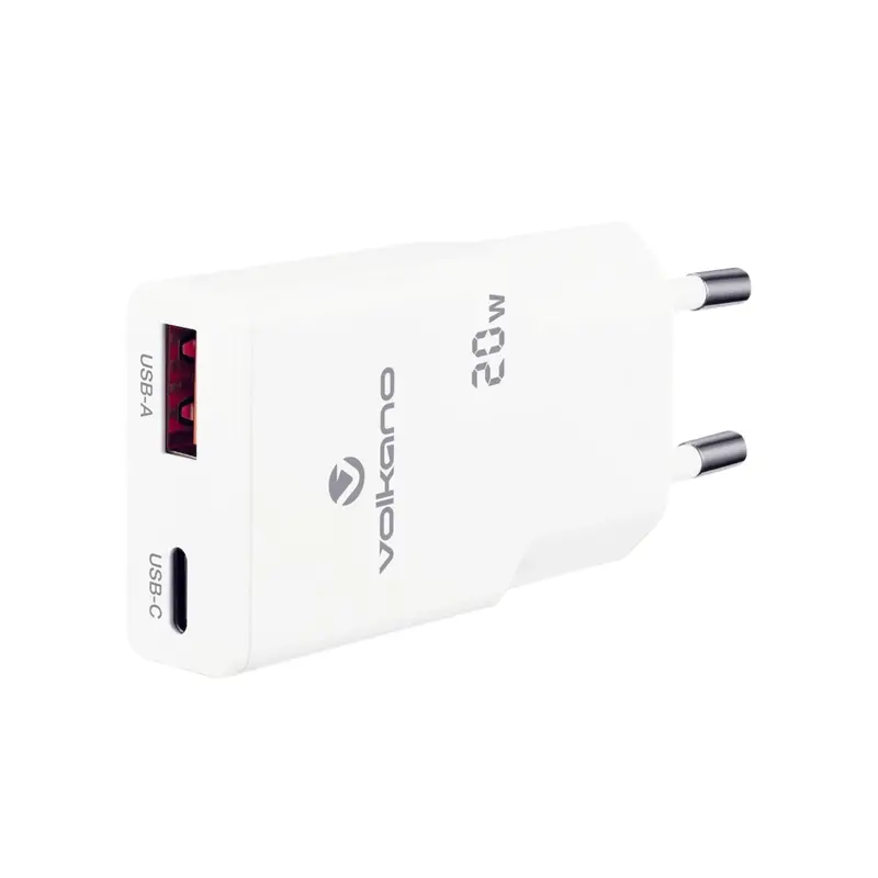 Volkano Mighty Series 20W Dual Usb-A & Usb-C Gan Wall Charger 1