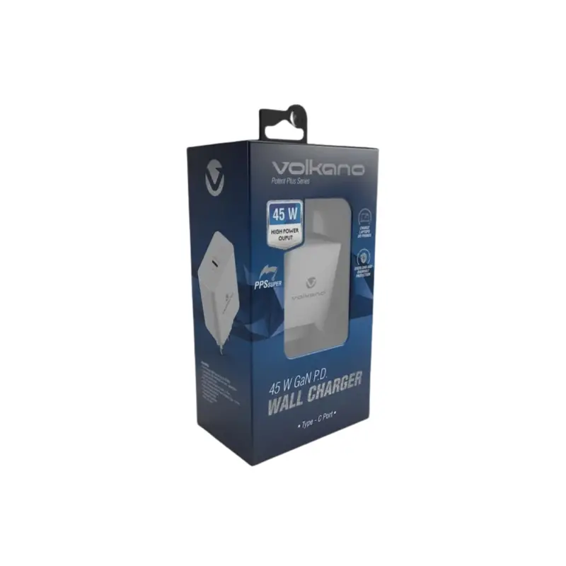 Volkano Potent Plus Series 45W Gan Compact Dual Usb And Usb-C Pd Wall Charger 2