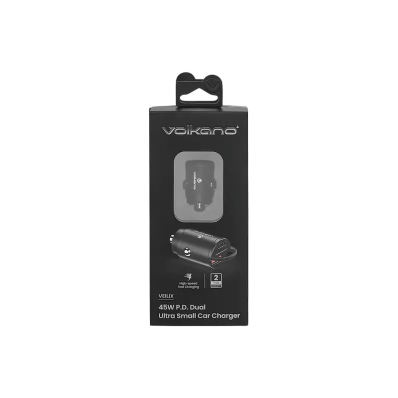 Volkano Veilix Series 45W Pd Dual Usb-A And Usb-C Ultra Small Car Charger - Black 2