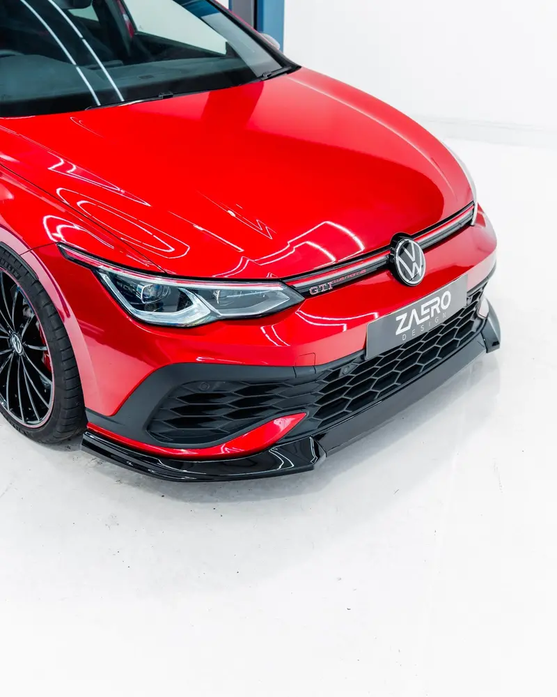 Vw Golf Gti Clubsport Mk8 Evo-1 Gloss Black Front Splitter By Zaero (2020-2024) 2