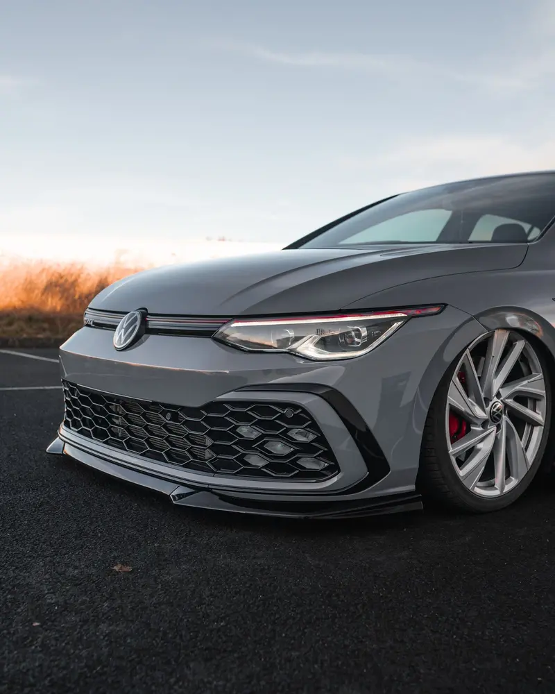 Vw Golf R-Line & Golf Gti Mk8 Evo-1 Gloss Black Front Splitter By Zaero (2020-2024) 2