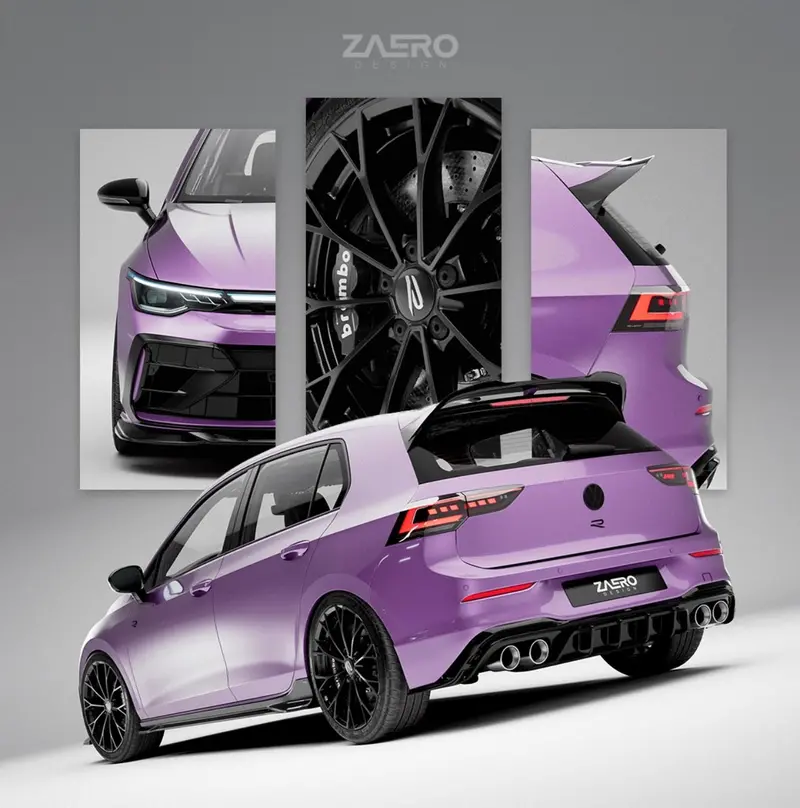 Vw Golf R Mk8.5 Gloss Black Body Kit By Zaero (2024+) 2