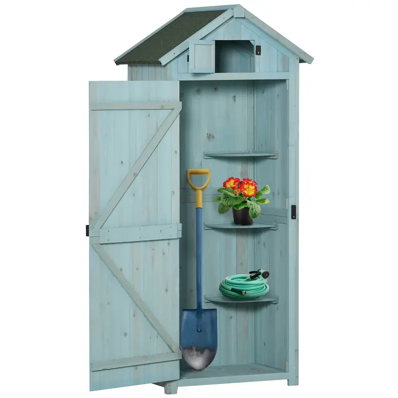 Weatherproof Garden Storage Shed With Shelves & Roof 1