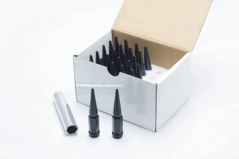 Wheel Mate Spiked Lug Nuts Set Of 24 - Black 14X2.0 1