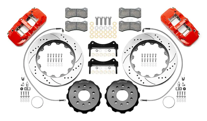 Wilwood Aero6 Front Hat Kit 14" Red 2018-2025 Jeep Jl Srp W/Lines 2