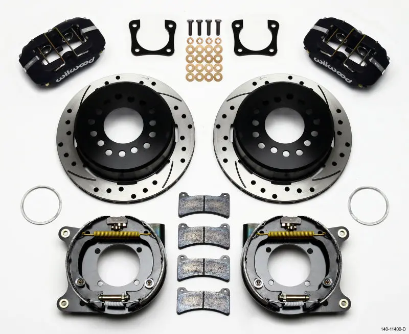 Wilwood Dynapro Low-Profile 11.00In P-Brake Kit Drilled Chevy 12 Bolt Spcl 2.81In Off Stag Mount 1