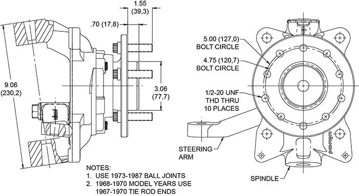 Wilwood Prospindles 1963-1970 Chevrolet C10 / Gmc C15 (2.5" Drop) 2