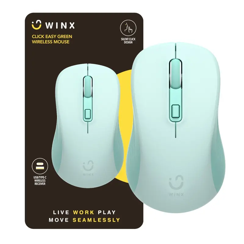 Winx Click Easy 1600Dpi 2.4Ghz Wireless Mouse - Green 1
