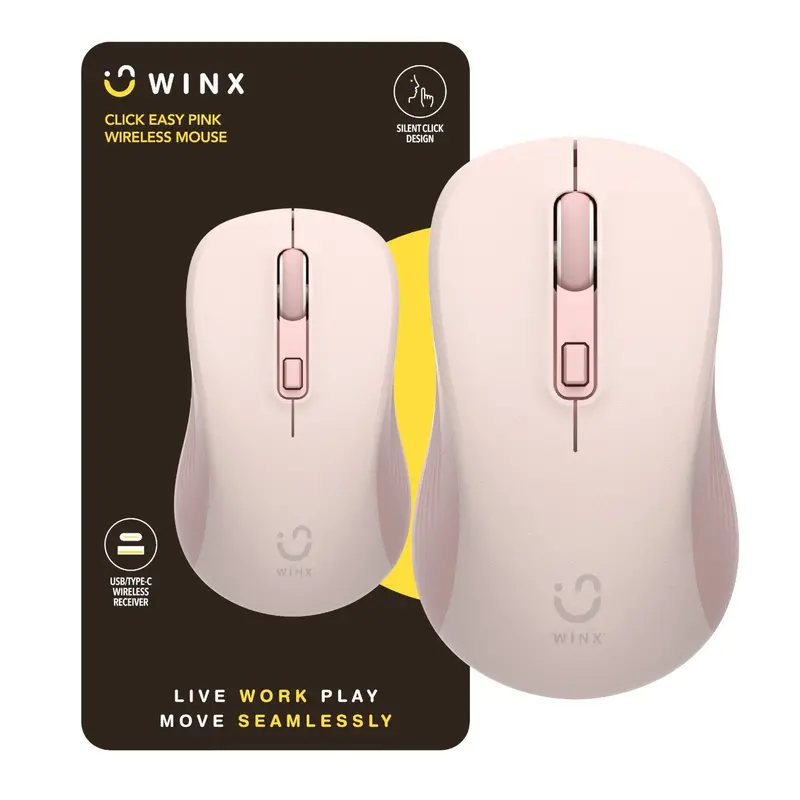 Winx Click Easy 1600Dpi 2.4Ghz Wireless Mouse - Pink 1
