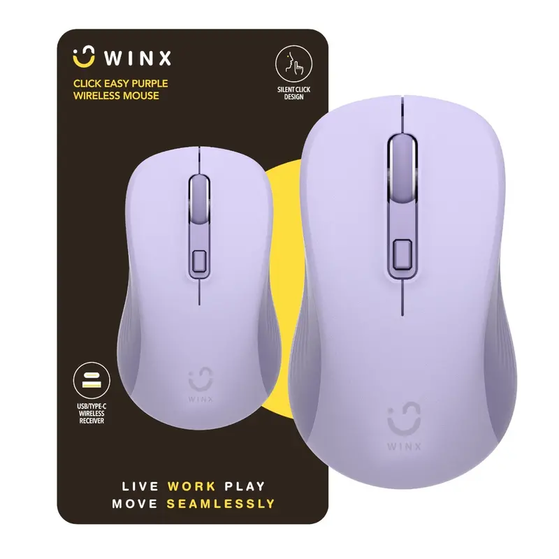 Winx Click Easy 1600Dpi 2.4Ghz Wireless Mouse - Purple 1