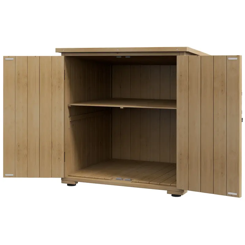Wood Garden Shed With Adjustable Shelf And Double Doors 2