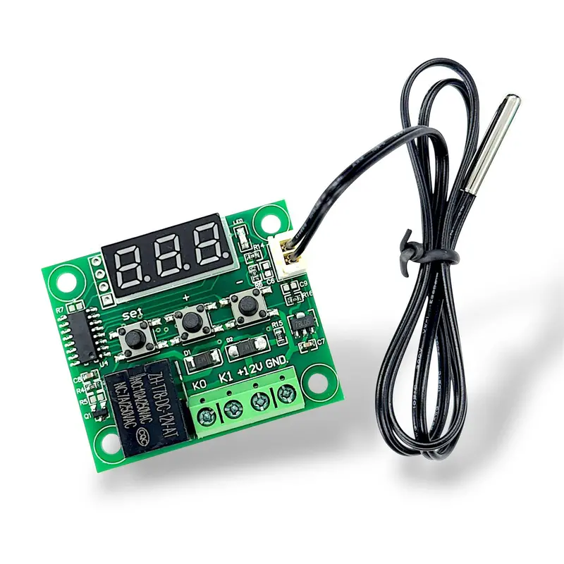 Xh-W1209 12V Digital Temperature Controller Module With Led Display With Ntc Sensor | Thermostat Control Switch For Cooling & Heating Systems 1