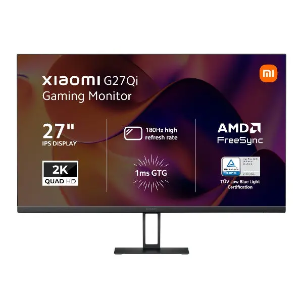 Xiaomi G27qi 27" 2K 1440P Ips Gaming Monitor (180Hz, 1Ms, 16:9, Hdmi/Dp, And Amd Freesync) 1