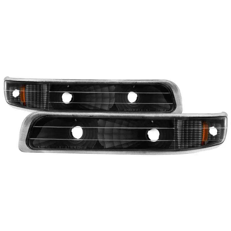Xtune Chevy Silverado 1999-2002 Amber Reflector Bumper Lights Black 1