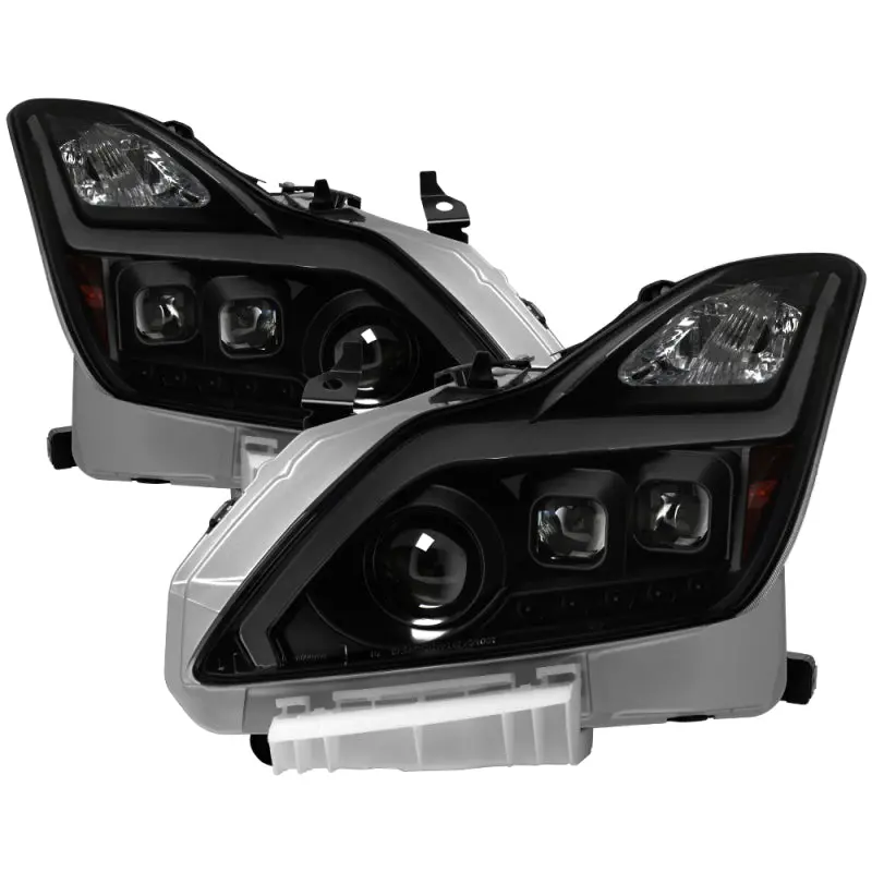 Xtune Infiniti G37 Coupe Hid Only 2008-2015 Projector Headlights Black Smoked 1