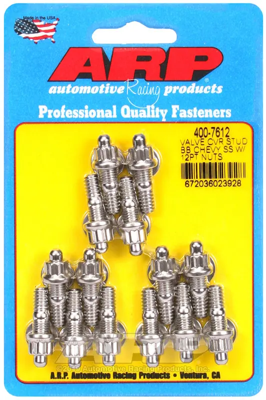 Arp Stainless Steel Valve Cover Stud Kit — 12-Point Fasteners For Bb Chevy Stamped Steel Covers 1