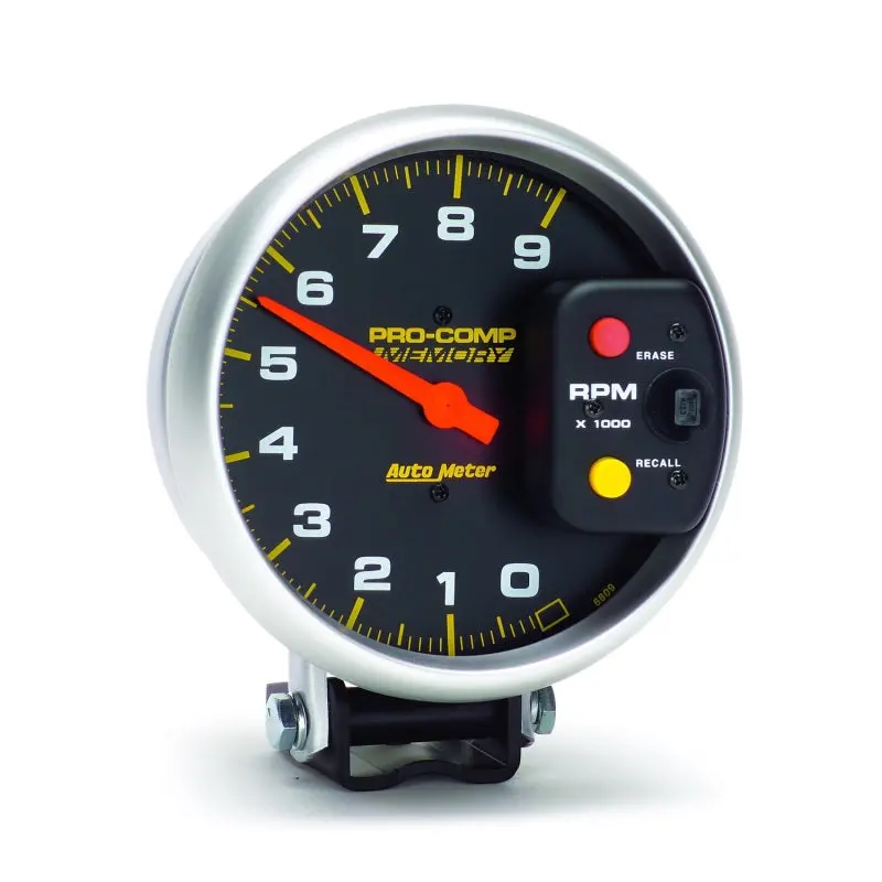 Autometer Pro-Comp 5-Inch Tachometer – 0–9,000 Rpm With Peak Memory & Pedestal Mount 1