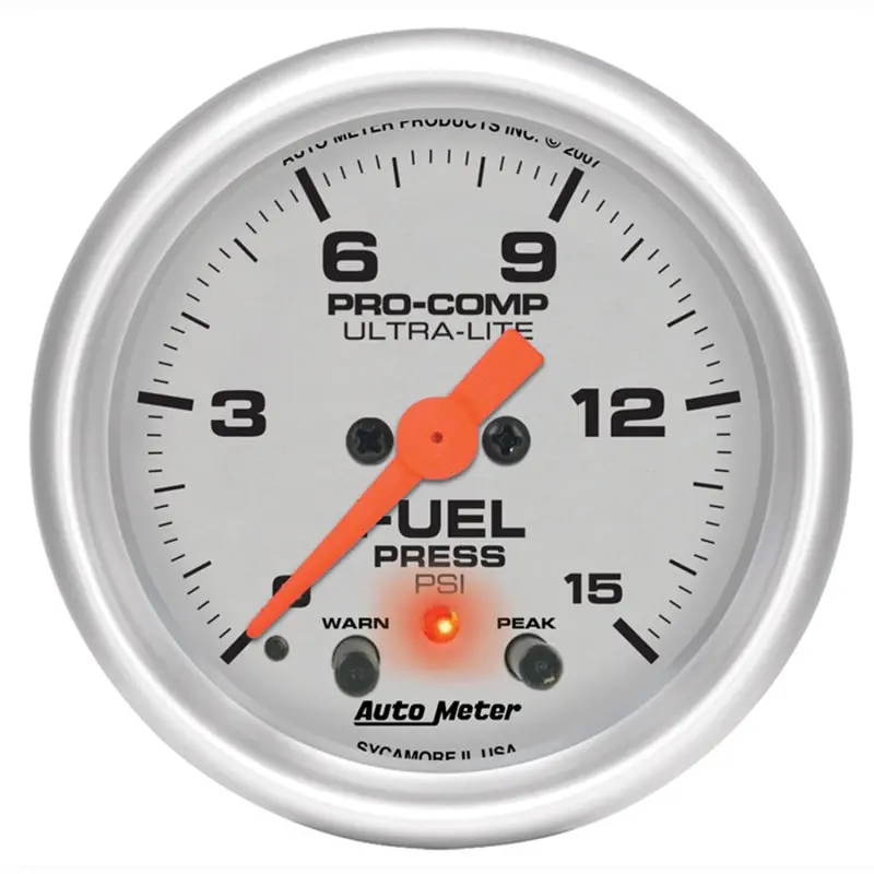 Autometer Ultra-Lite Stepper Motor Fuel Pressure Gauge – 2-1/16 Inch, 0–15 Psi 1