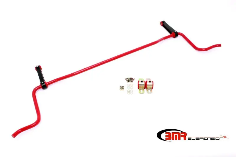 Bmr Solid Rear Sway Bar Kit For 2005–2010 Mustang S197 – 22Mm Diameter, Includes Red Bushings And Billet End Links 1