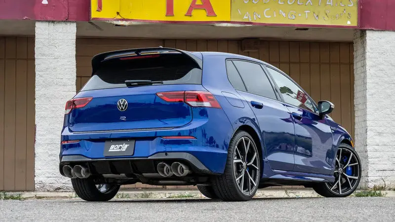 Borla S-Type Cat-Back Exhaust For 2022–2025 Volkswagen Golf R – Dual 4.5" Stainless Tips, Brushed Finish, Logo Embossed 2