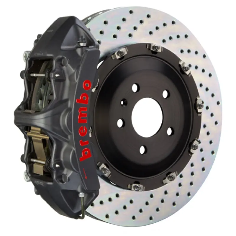 Brembo 12-18 A6 3.0T/12-18 A7 3.0T Front Gts Bbk 6 Piston Cast 380X34 2Pc Rotor Drilled-Black Ha 1