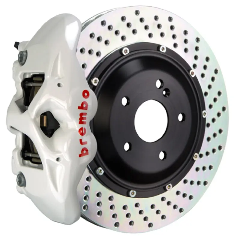 Brembo 17 F150 Raptor Rear Gt Bbk 4 Piston Cast 380X28 2Pc Rotor Drilled- White 1