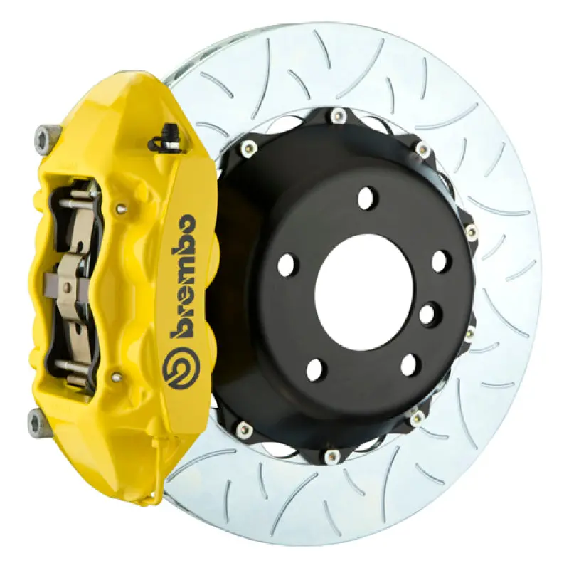 Brembo Gt Rear Brake Kit For Toyota Land Cruiser J200 (2016–2021): 4-Piston Cast Calipers, 380X28Mm Slotted Two-Piece Rotors (Type 3, Yellow Finish) 1