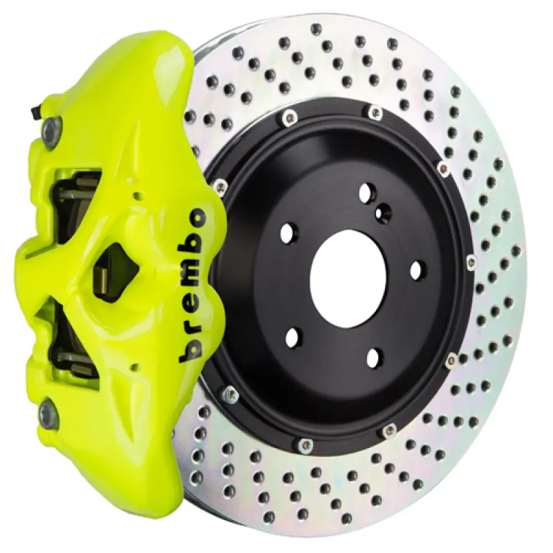 Brembo Rear Big Brake Kit For 2023+ Nissan Z (Rz34) – 380X28Mm Drilled Two-Piece Rotors, Fluorescent Yellow Calipers 1