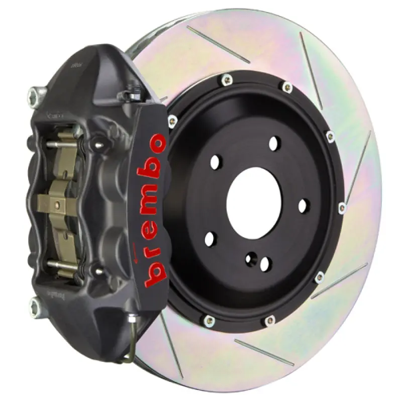 Brembo Rear Gts Big Brake Kit For 2012–2014 Bmw 328I (Excluding Xdrive & M Sport) – 345X28Mm Slotted Two-Piece Rotors, Black Calipers 1