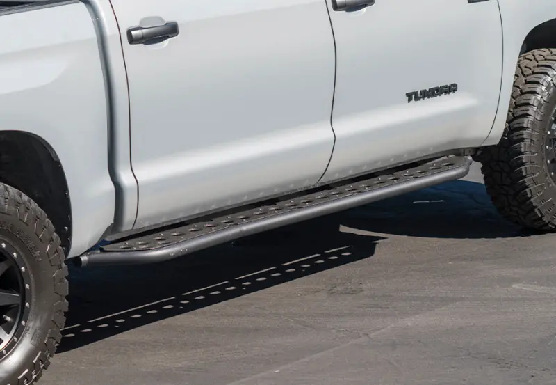 Cali Raised Rock Sliders For 2014–2021 Toyota Tundra – Step-Ed Design, Powder-Coated Plate, Raw Steel Construction 1
