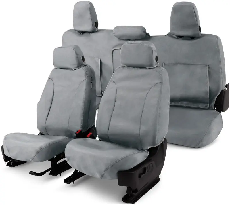 Covercraft Waterproof Polyester Seat Covers For 2014–2018 Chevrolet Silverado – Second Row, Grey 1