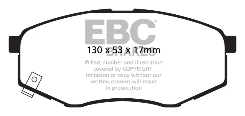 Ebc Greenstuff Front Brake Pads For 2010–2015 Hyundai Tucson 2.0L Fwd 1