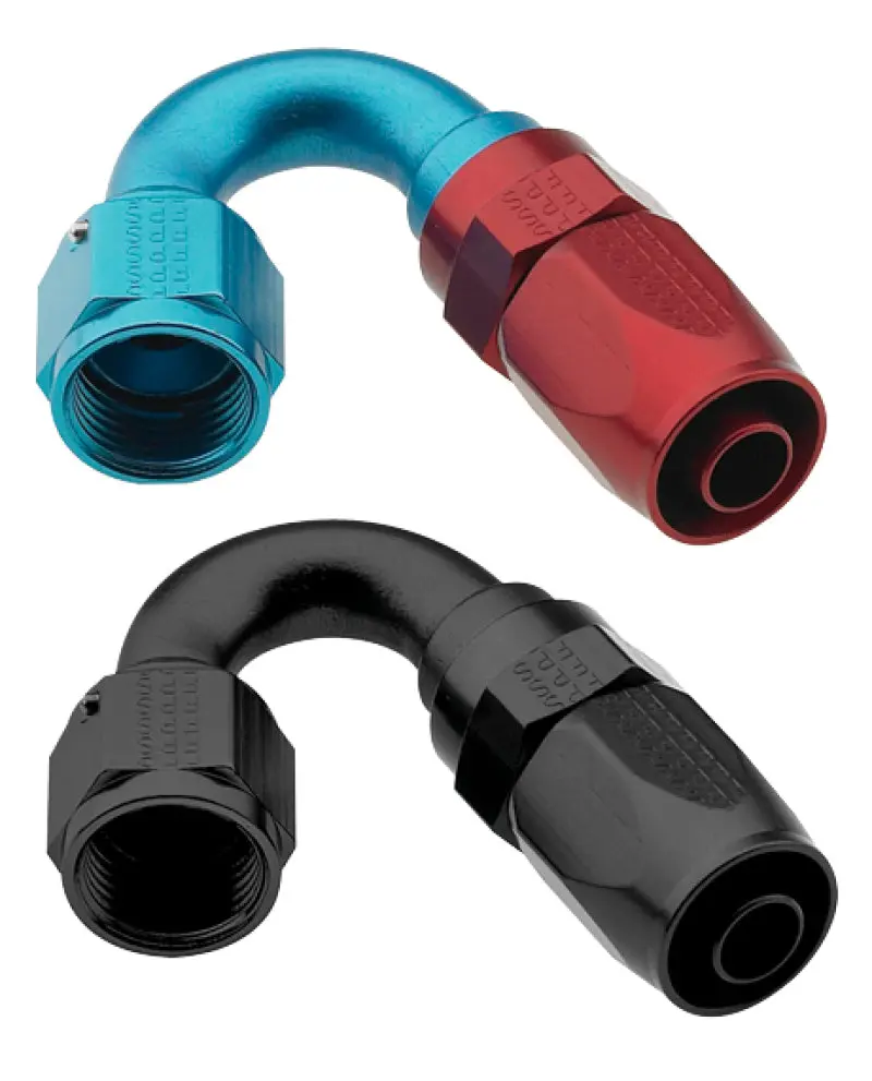 Fragola -6An Efi Quick-Disconnect Hose End – 150° Angle, 3/8" Id, Black Anodized 1