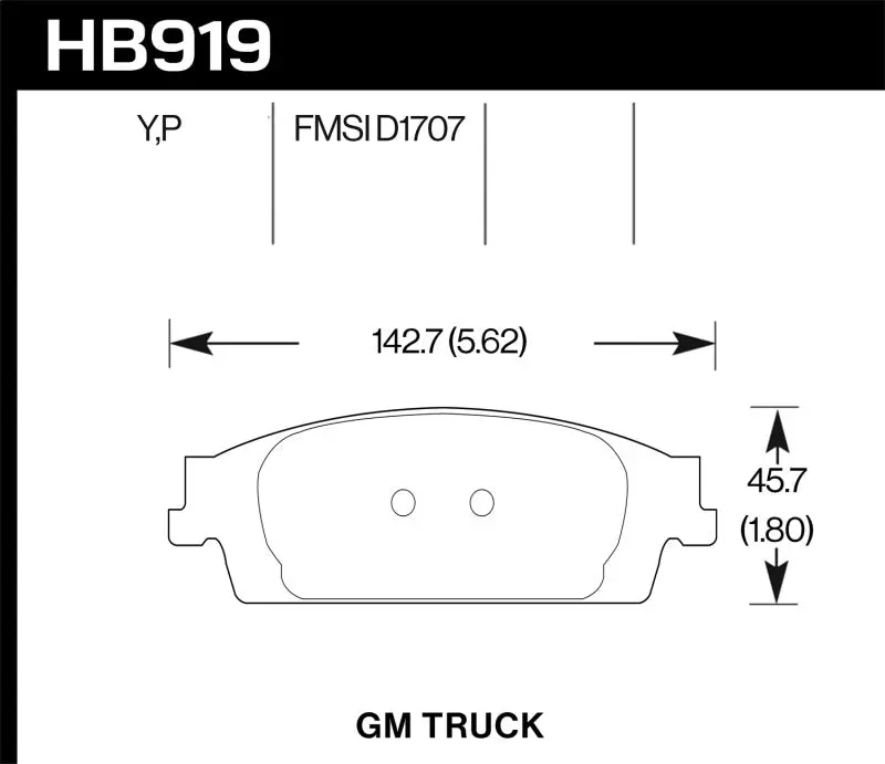 Hawk 14-18 Chevy Silverado Street Lts Rear Brake Pads 1