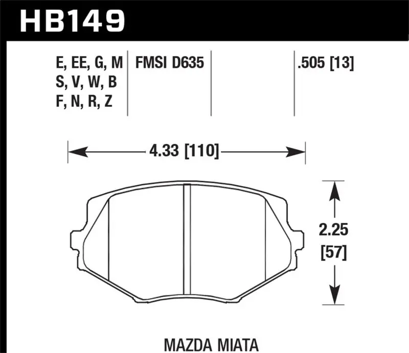 Hawk Dtc-30 Race Front Brake Pads – For 1994–1997 & 1999–2003 Mazda Miata (Na/Nb) 1