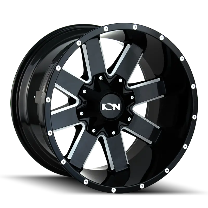Ion 141 20X12 Inch Gloss Black Milled Wheel — 8X170 Bolt Pattern, -44Mm Offset, 125.2Mm Hub Bore 1
