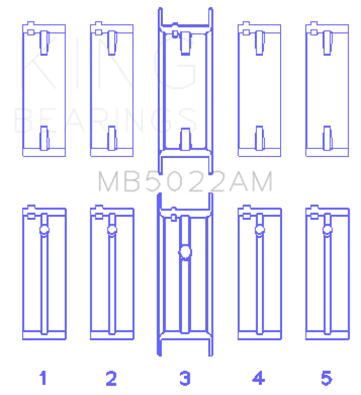 King Engine Bearings Main Bearing Set – Oversized +0.25Mm For Hyundai G4Ed/G4Ae/G4Fk Engines 1